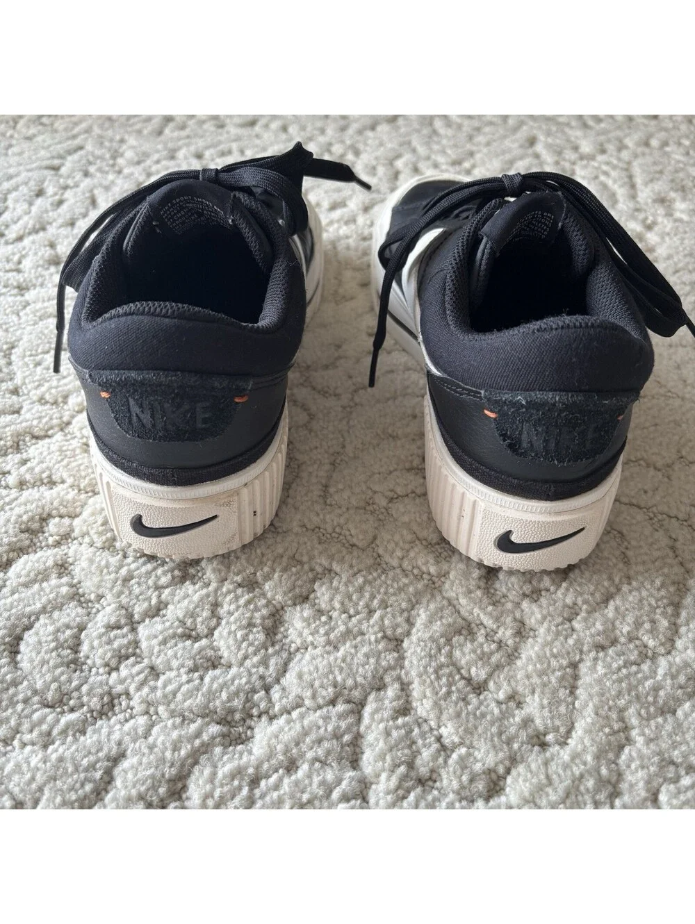 Nike Court Legacy Womens Size 9 Black White Leather Sneakers Shoes DM7590-001